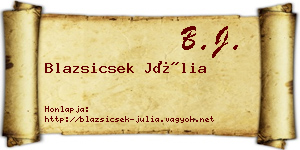 Blazsicsek Júlia névjegykártya