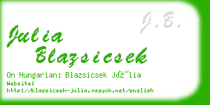 julia blazsicsek business card